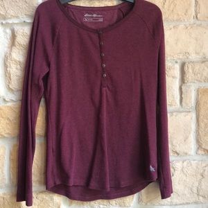Plum colored Eddie Bauer henley shirt